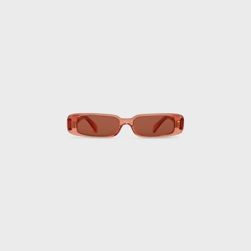 Lunettes de soleil Rectangular S343 en Ac&eacute;tate - TRANSPARENT CORAL -  - 1 | CELINE