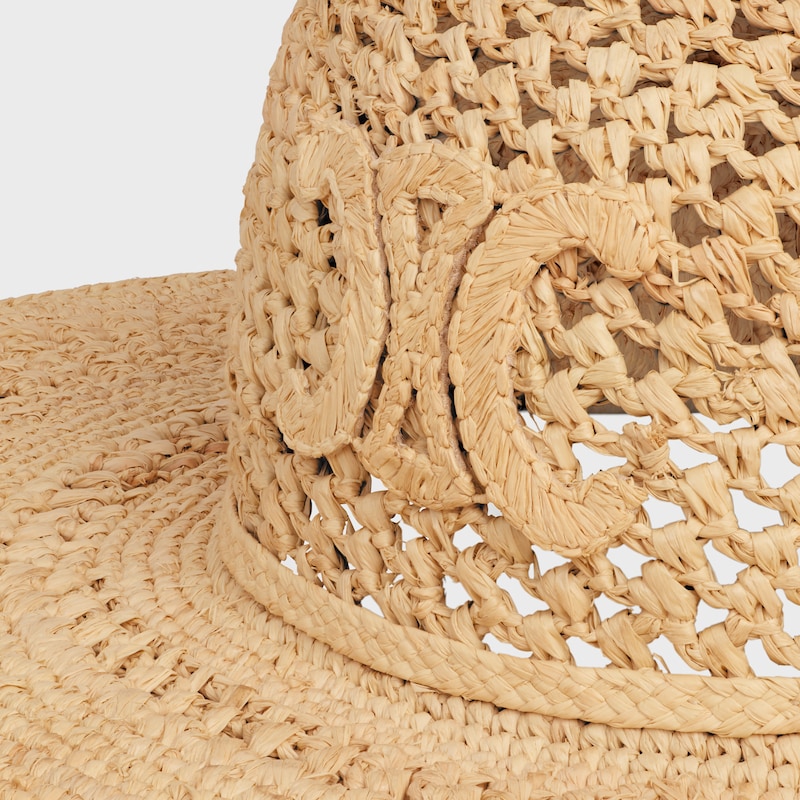 triomphe wide-brimmed hat in raffia - NATURAL -  - 1 | CELINE