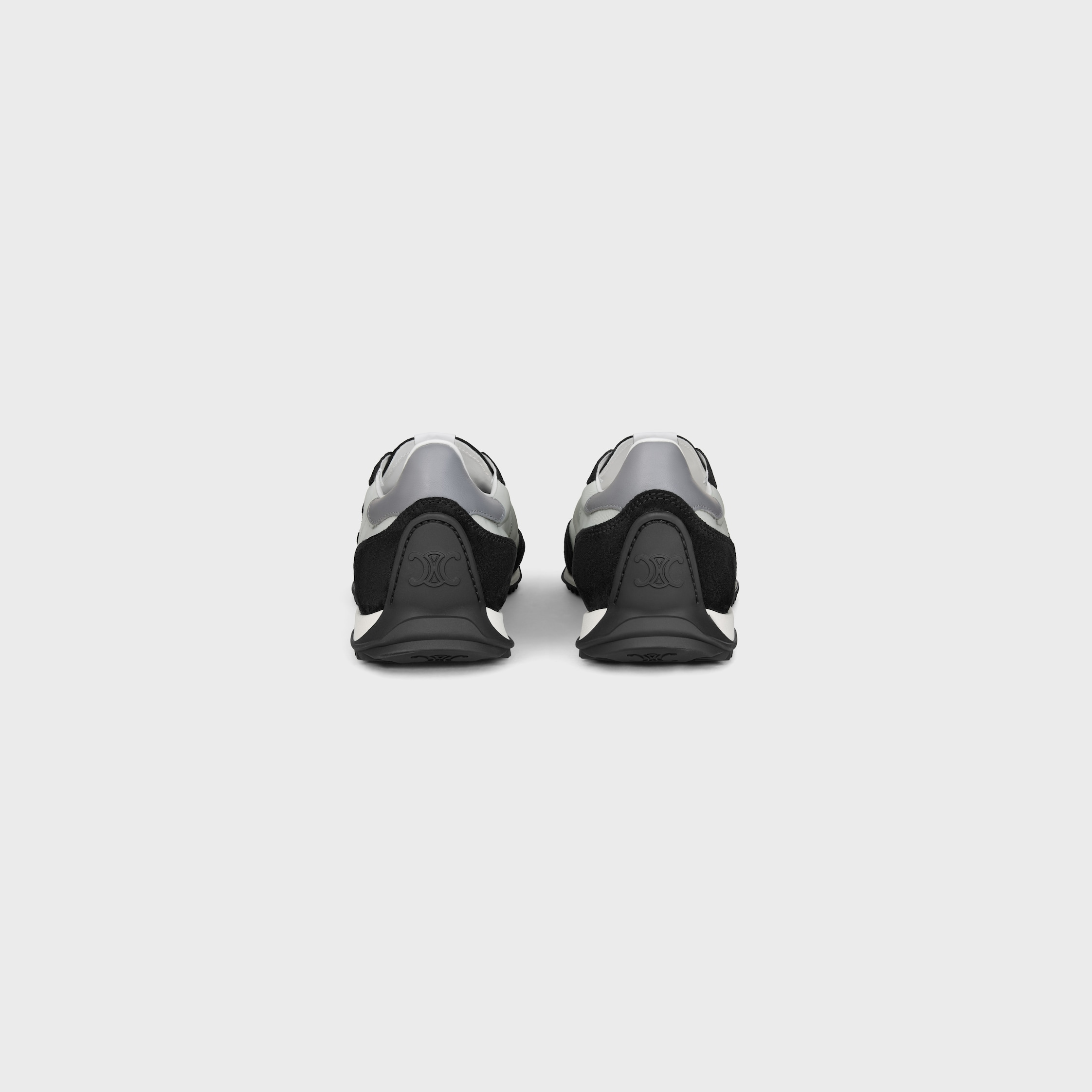 RACER SNEAKER IN NYLON, SUEDE CALFSKIN AND CALFSKIN - GREY/ BLACK
