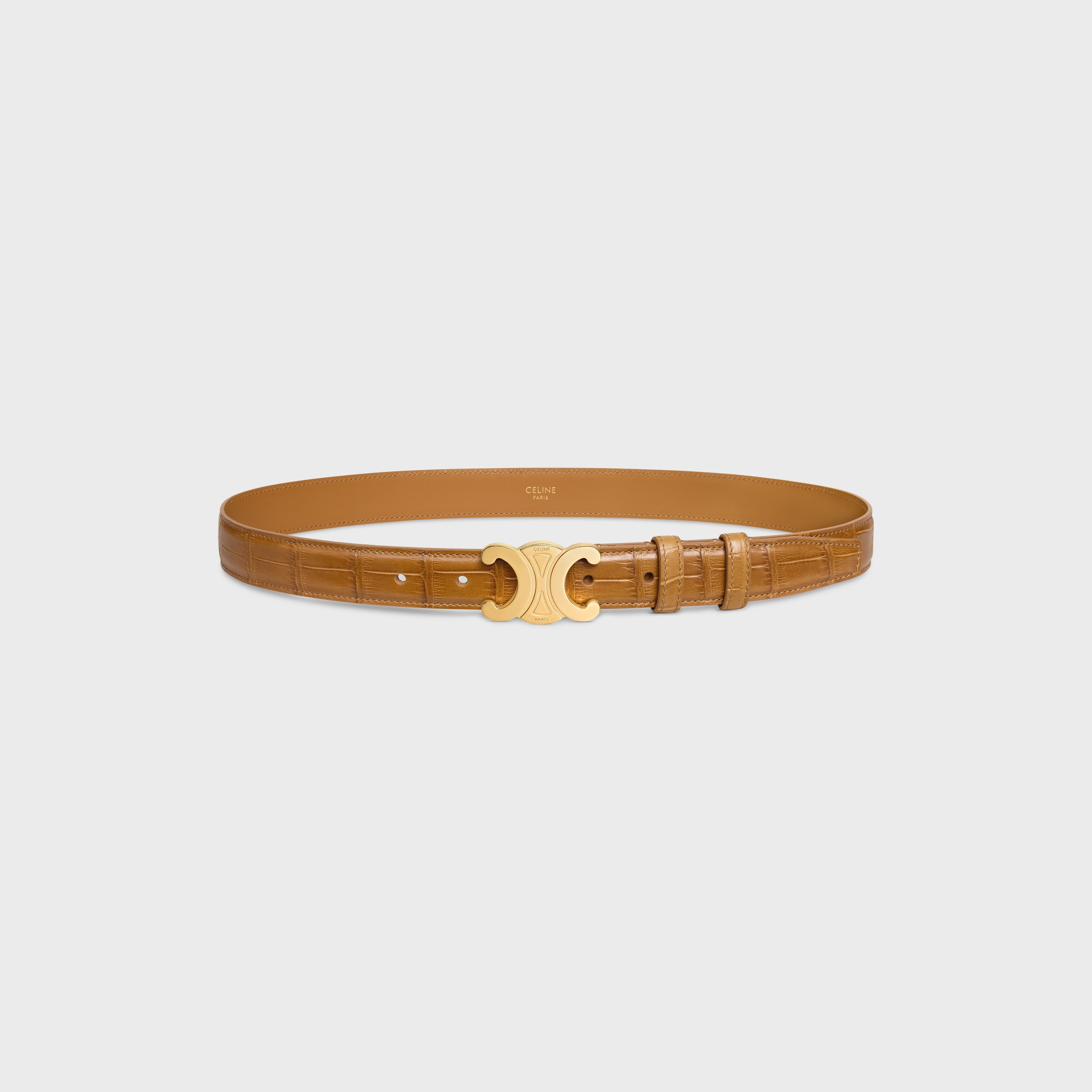 Medium 25MM Triomphe Belt IN ALLIGATOR - BLONDE | CELINE