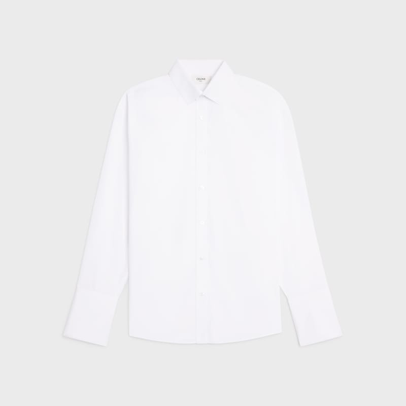 loose shirt IN COTTON POPLIN - WHITE -  - 1 | CELINE