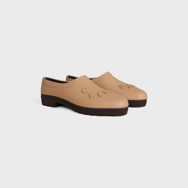 GARDEN CLOG IN NATURAL RUBBER - Beige / Dark Brown -  - 1 | CELINE