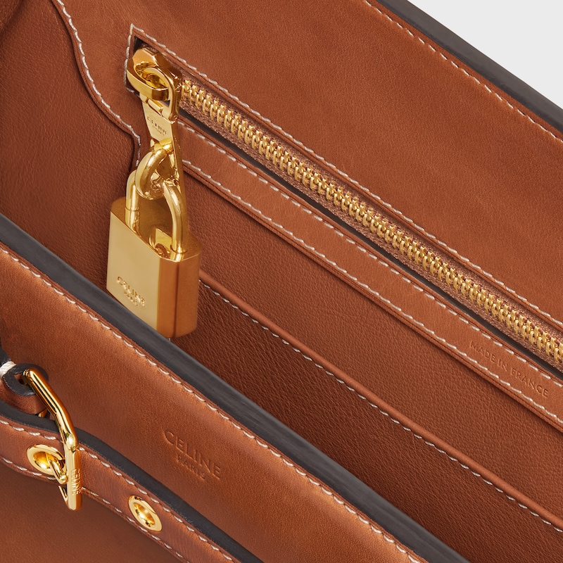 CELINE CONTI BAG in natural calfskin - TAN - TOP-HANDLE BAGS - 1 | CELINE