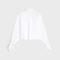 cropped shirt IN cotton poplin - OPTIC WHITE -  - 2 | CELINE