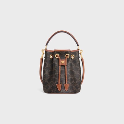 TEEN CLARA BAG IN Triomphe Canvas and calfskin - TAN - CROSS-BODY BAGS - tileIndex | CELINE