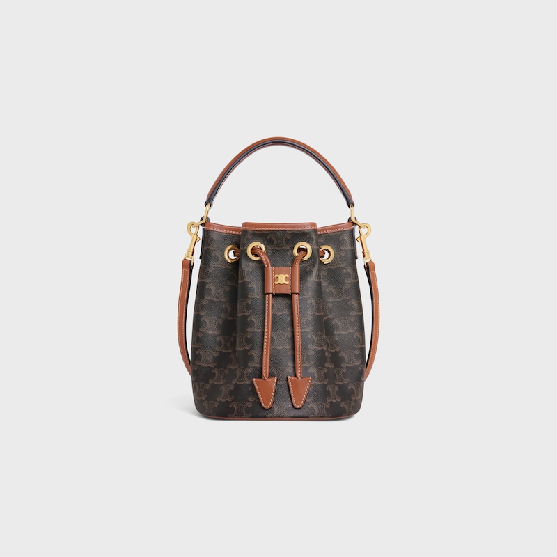 TEEN CLARA BAG IN Triomphe Canvas and calfskin - TAN - TRIOMPHE CANVAS - 1 | CELINE