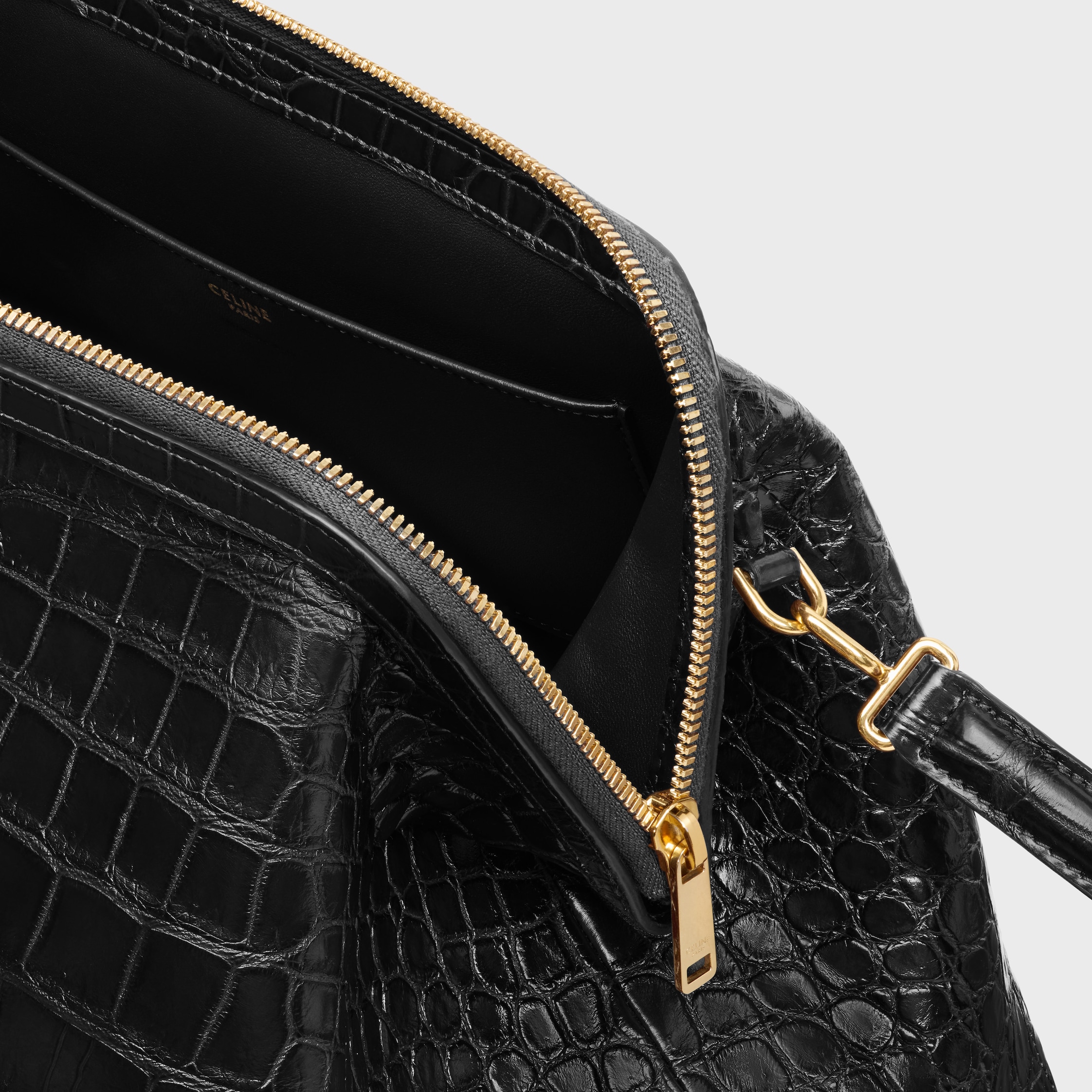 DOCTOR'S POUCH IN SOFT POROSUS CROCODILE - BLACK | CELINE