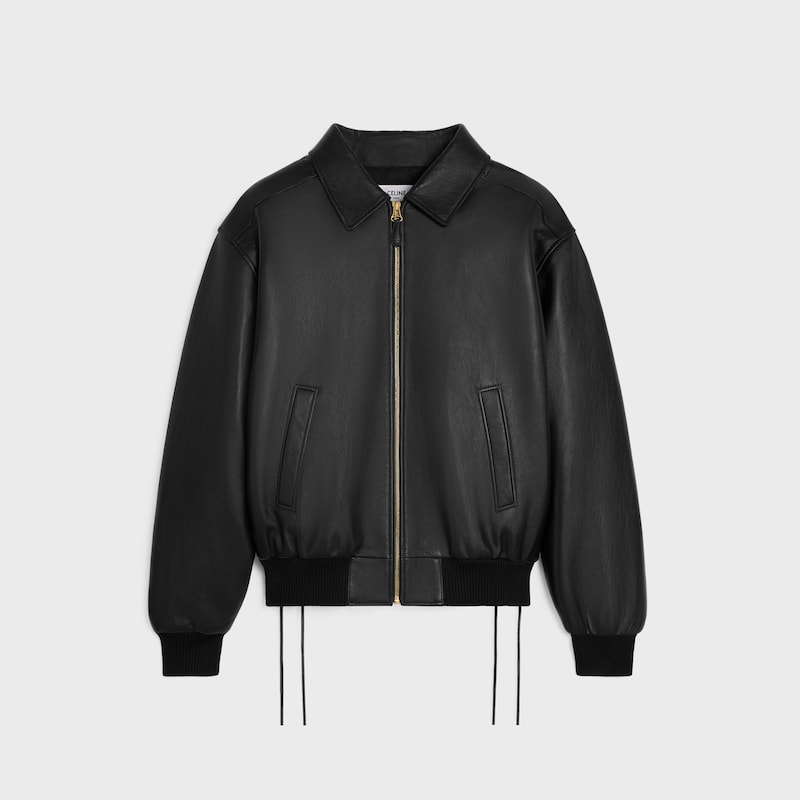 blouson aviateur AGNEAU SOUPLE - Noir -  - 1 | CELINE