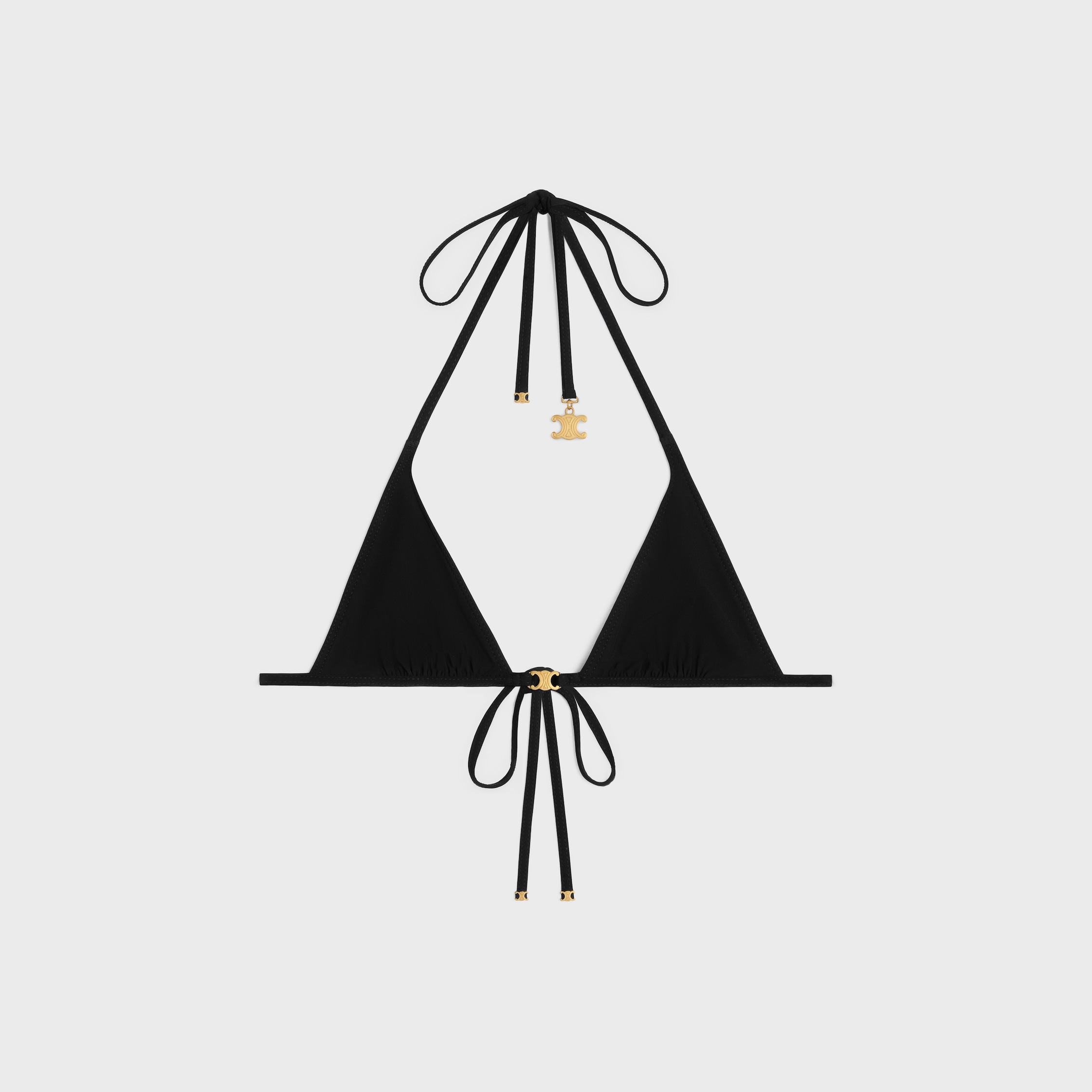 triomphe triangle top IN matte jersey - BLACK | CELINE