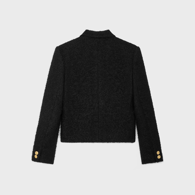 saint germain jacket in bouclette natté - BLACK -  - 1 | CELINE