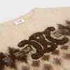 crew neck sweater in fair isle mohair - BROWN/ECRU -  - 3 | CELINE