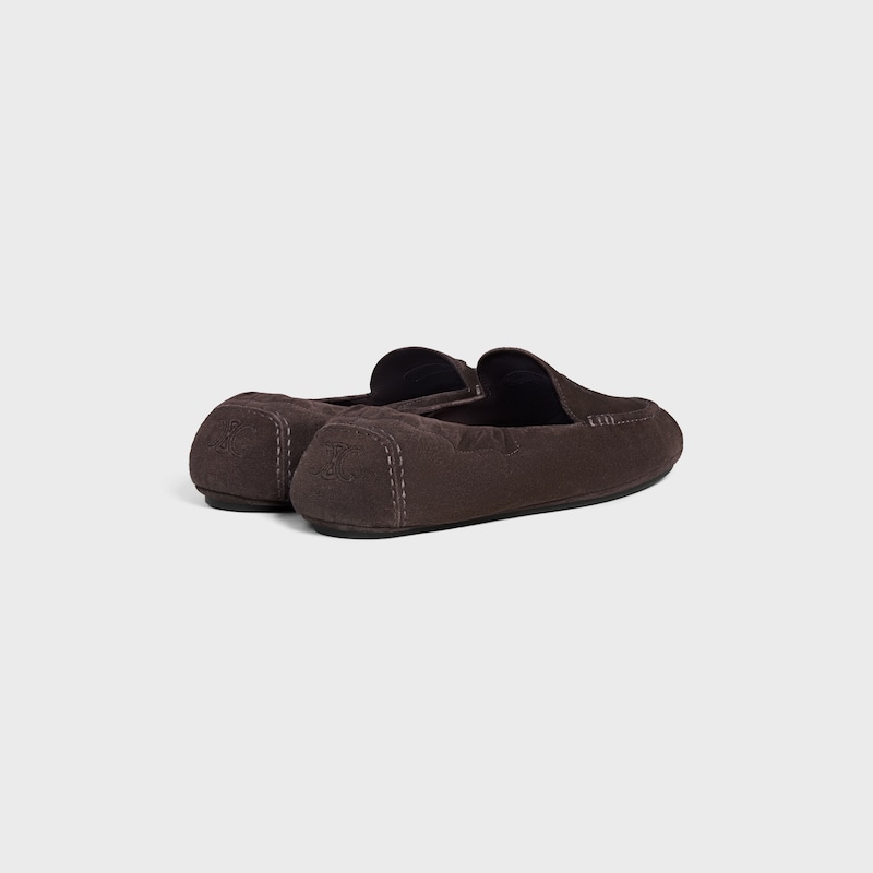 ADAM LOAFER IN SUEDE CALFSKIN - DARK BROWN -  - 1 | CELINE