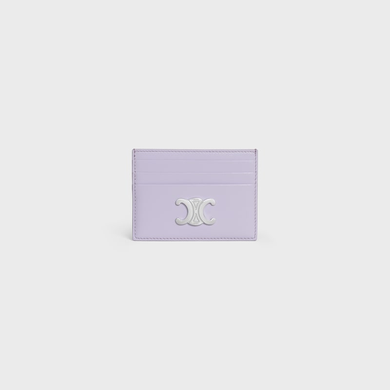 CARD HOLDER TRIOMPHE IN Shiny calfskin - PASTEL MAUVE - COIN AND CARD HOLDERS - 1 | CELINE