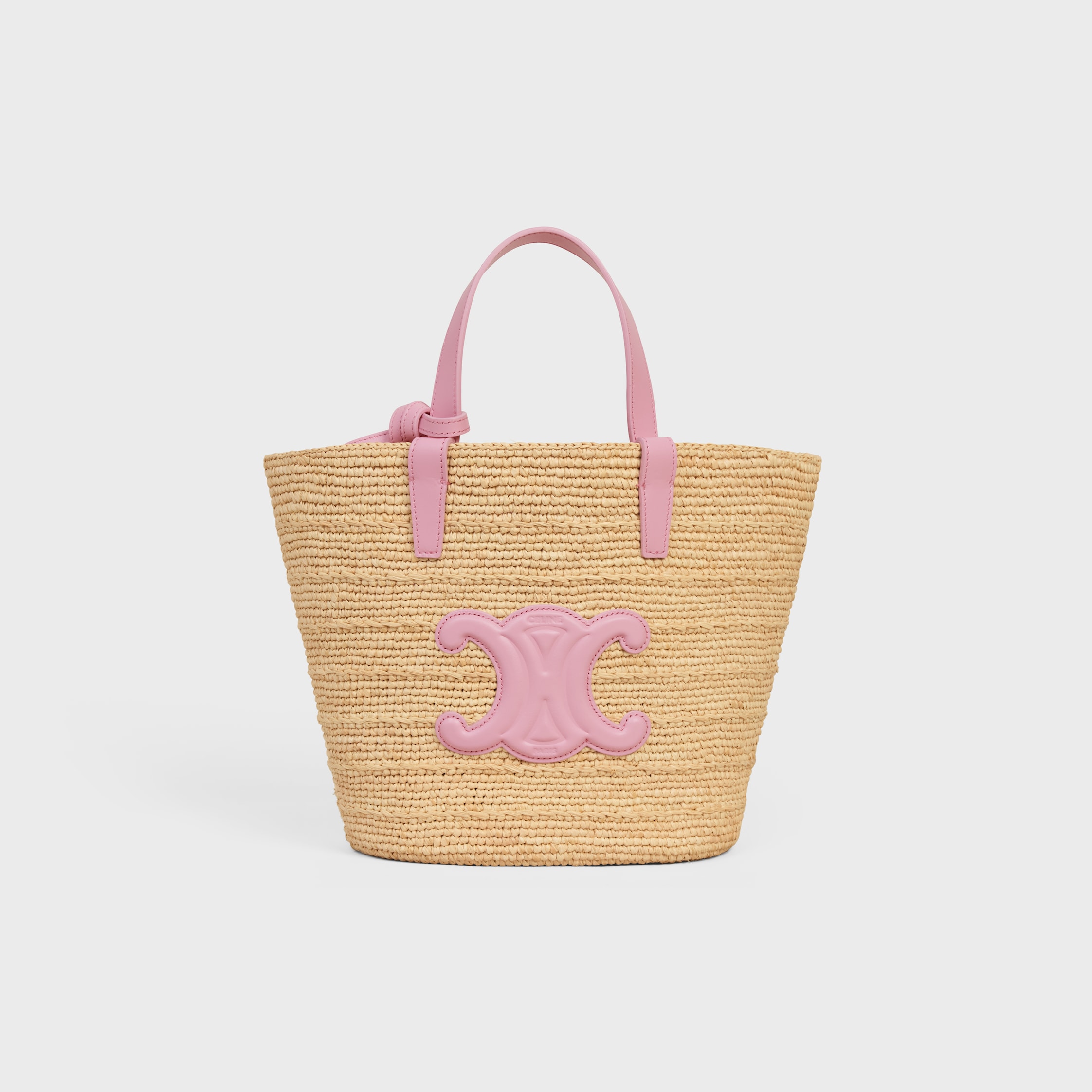 【美品】CELINE ティーントリオンフパニエ ラフィア＆カーフスキン CELINE】ティーン サプルCELINE クラシック パニエ / ラフィア