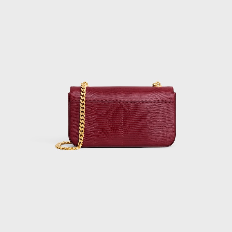 CHAIN SHOULDER BAG CLAUDE IN lizard - LIGHT BURGUNDY - MORE LINES - 1 | CELINE