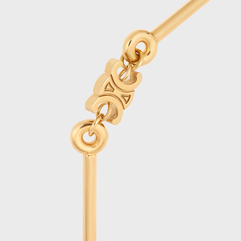 CELINE 레 페를르 스트레이트 목걸이 - 레진 펄 & 골드 피니시 브라스 - 골드 / 아이보리 - 목걸이 - 1 | CELINE