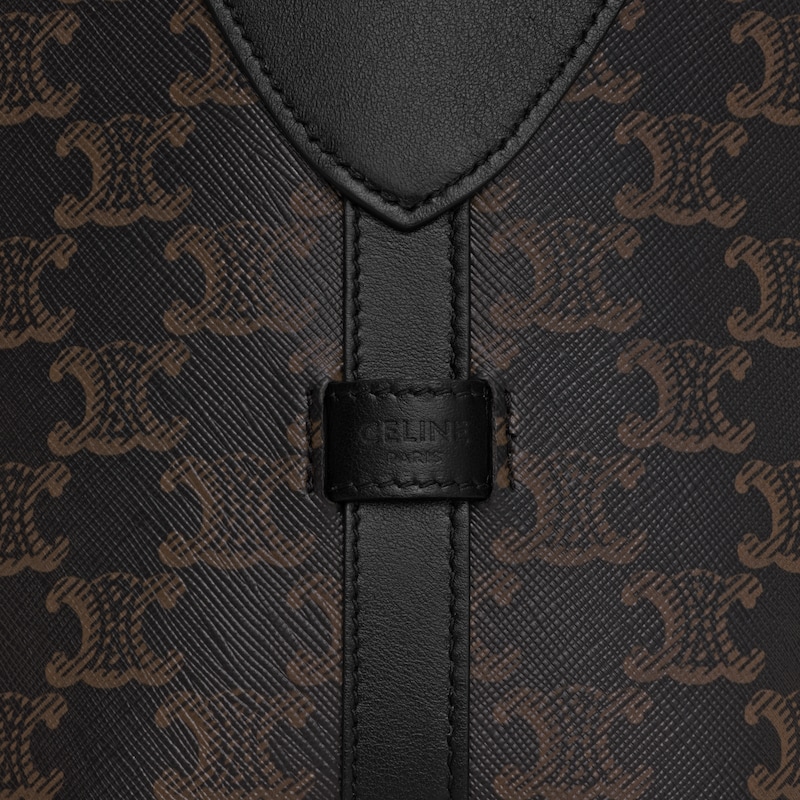 CROSSBODY BAG HARRY IN TRIOMPHE CANVAS AND CALFSKIN - BLACK - DRAWING SERIES - 1 | CELINE