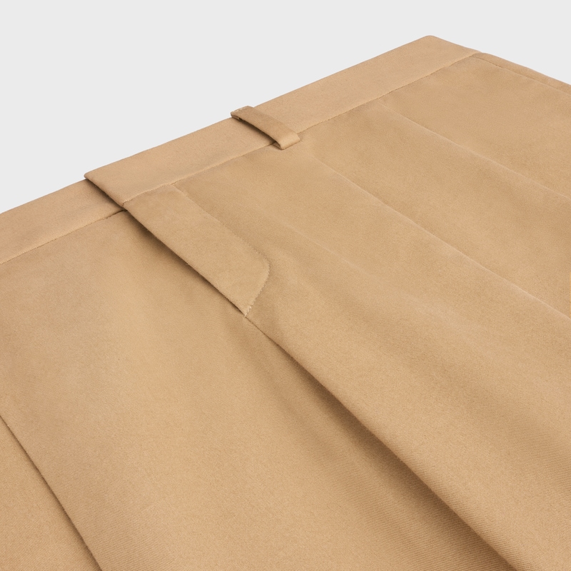 pleated trousers IN cotton canvas - BEIGE -  - 1 | CELINE