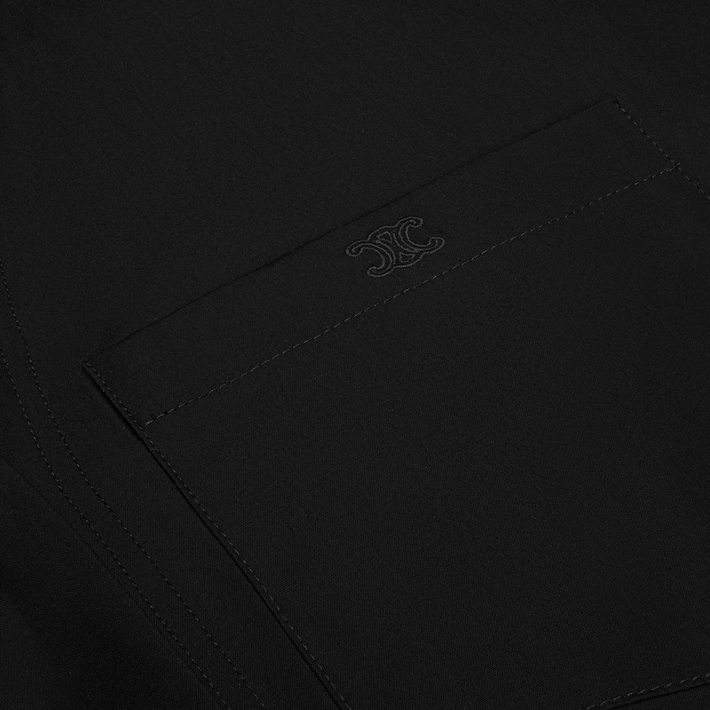 dress IN cotton and silk twill - BLACK -  - 1 | CELINE