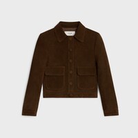 straight-cut blouson jacket in suede - ESPRESSO -  - 1 | CELINE