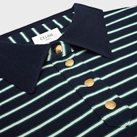 POLO TRIOMPHE DE PUNTO A RAYAS - AZUL MARINO / VERDE / BLANCO CRUDO -  - 2 | CELINE