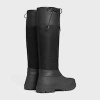 celine riley HIGH BOOT IN Nylon and Calfskin - BLACK -  - 2 | CELINE