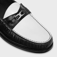 CELINE LUCO Triomphe Loafer in POLISHED BULL - BLACK / OPTIC WHITE -  - 1 | CELINE