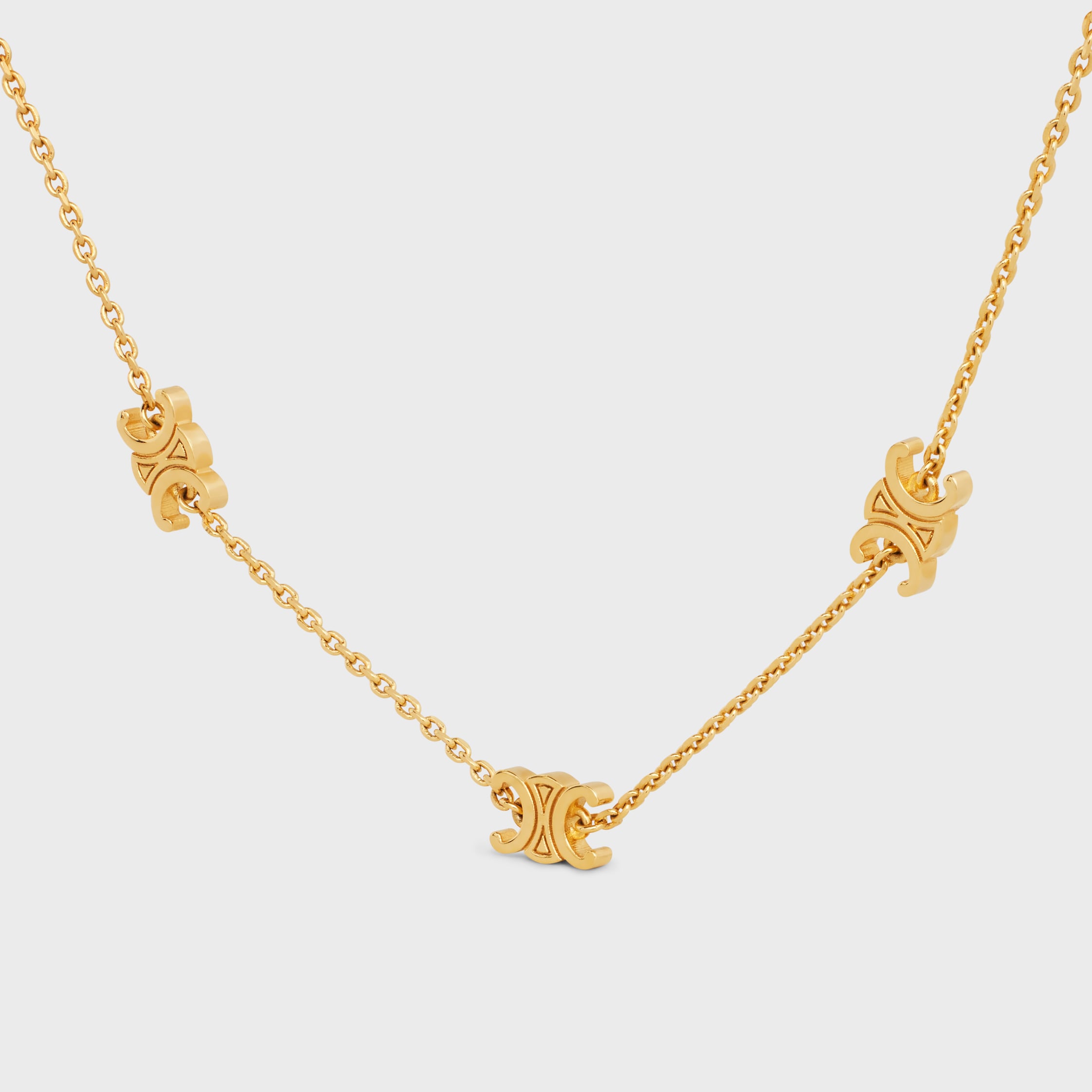 CELINE★ゴールドネックレスTriomphe lock necklace in brass TRIOMPHE LOCK NECKLACE IN BRASS WITH GOLD FINISH - | CELINE