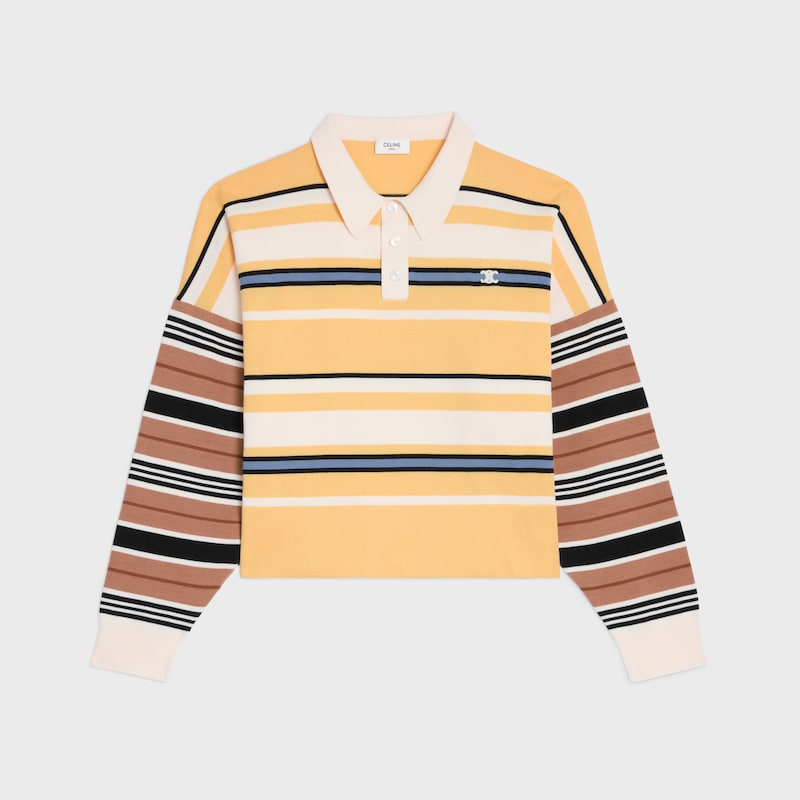 宽松版型POLO衫 - 米白色/黄色/棕色 -  - 1 | CELINE