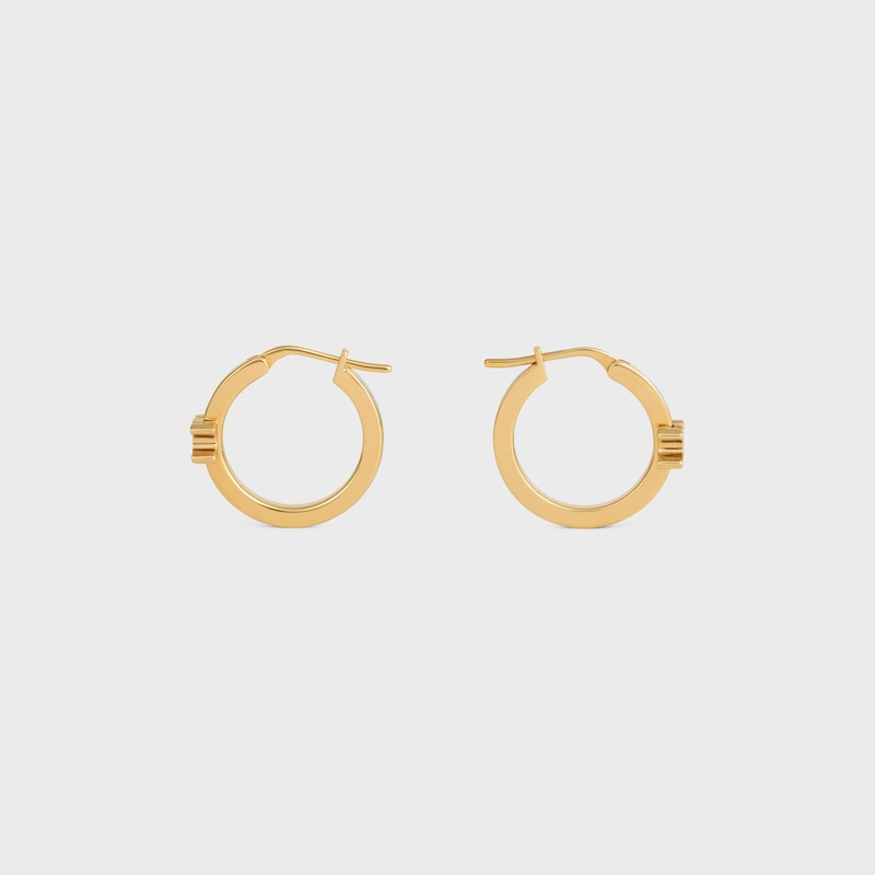 Cr&eacute;oles Triomphe en &Eacute;mail et Laiton Dor&eacute; - Bleu Clair / Dor&eacute; - BOUCLES D'OREILLES - 1 | CELINE