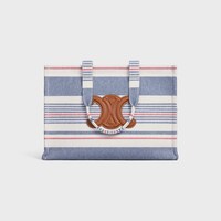 Large Cabas Thais in STRIPED TEXTILE AND CALFSKIN - MULTICOLOR - OTHER LINES - 1 | CELINE