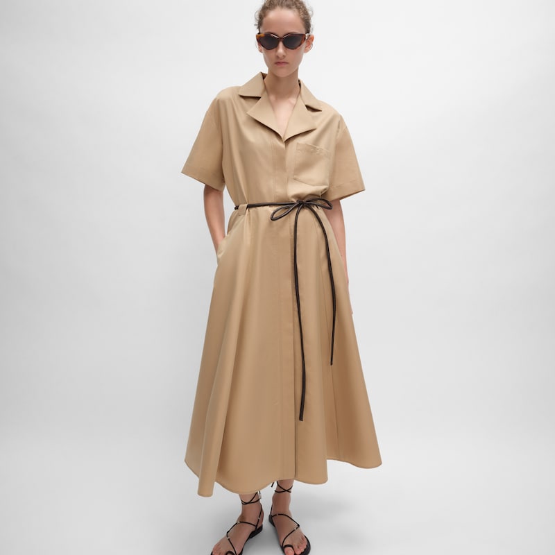 dress IN cotton and silk twill - CORDE -  - 1 | CELINE