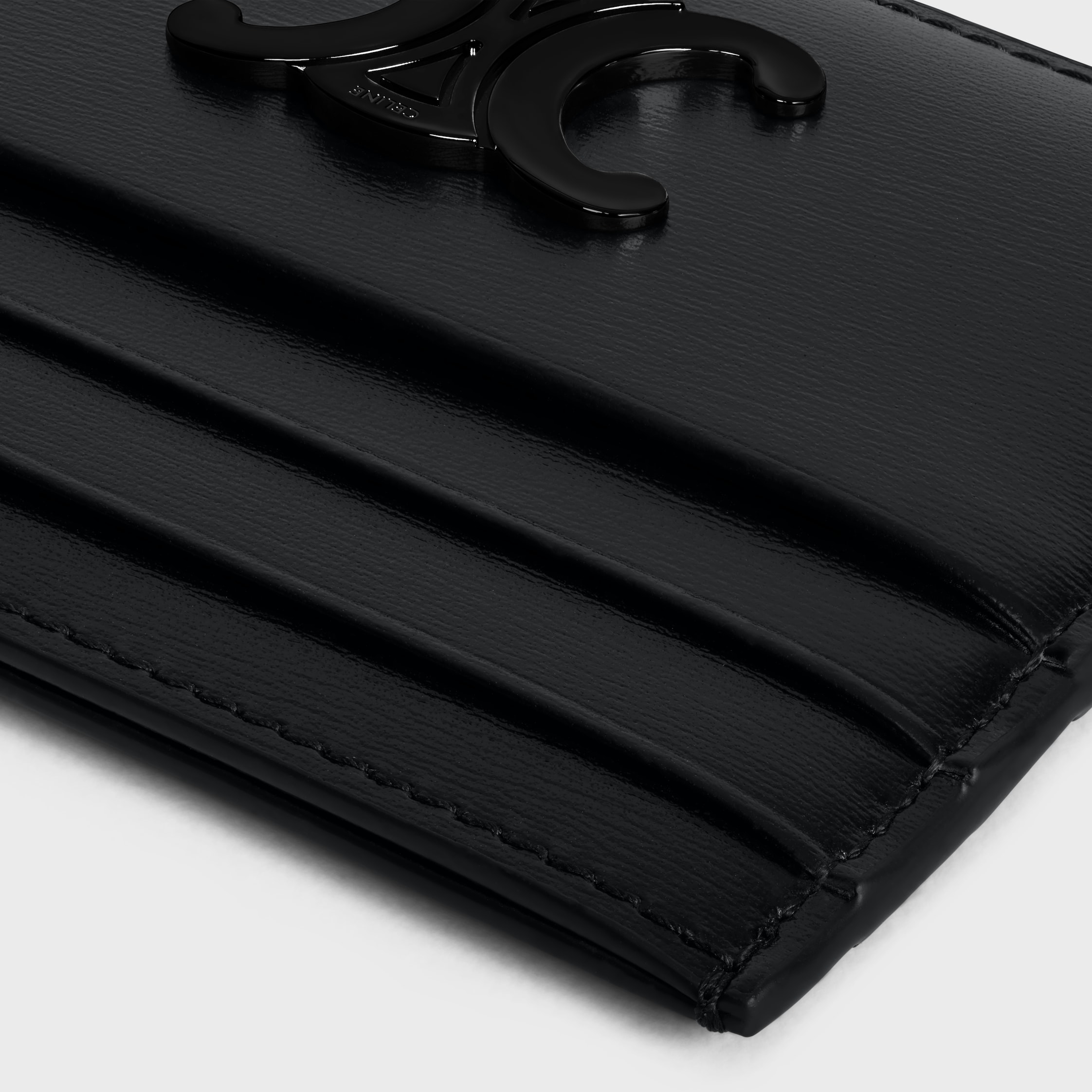 【CELINE】TRIOMPHE CARDHOLDER●10L833DPV38NO CARD HOLDER TRIOMPHE IN SHINY CALFSKIN - PEBBLE | CELINE