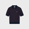 short-sleeved polo sweater IN fine cotton - NAVY / BURGUNDY -  - 1 | CELINE