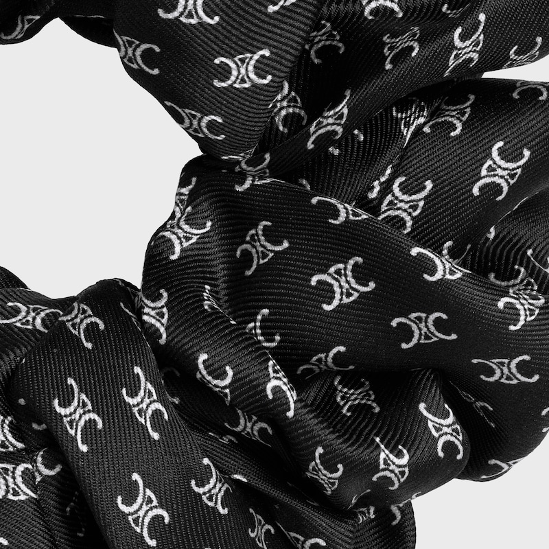 CELINE TRIOMPHE金色饰面迷你发圈 - 黑色/象牙白 - 髮飾 - 1 | CELINE