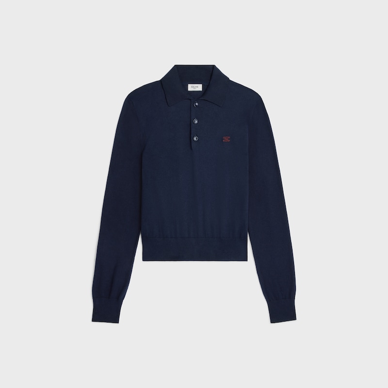 polo sweater IN fine cotton - NAVY -  - 1 | CELINE