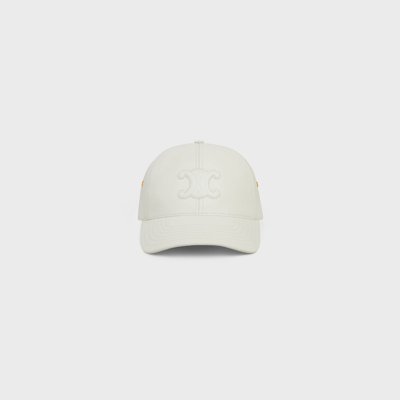 triomphe baseball cap in calfskin - OPTIC WHITE -  - 1 | CELINE