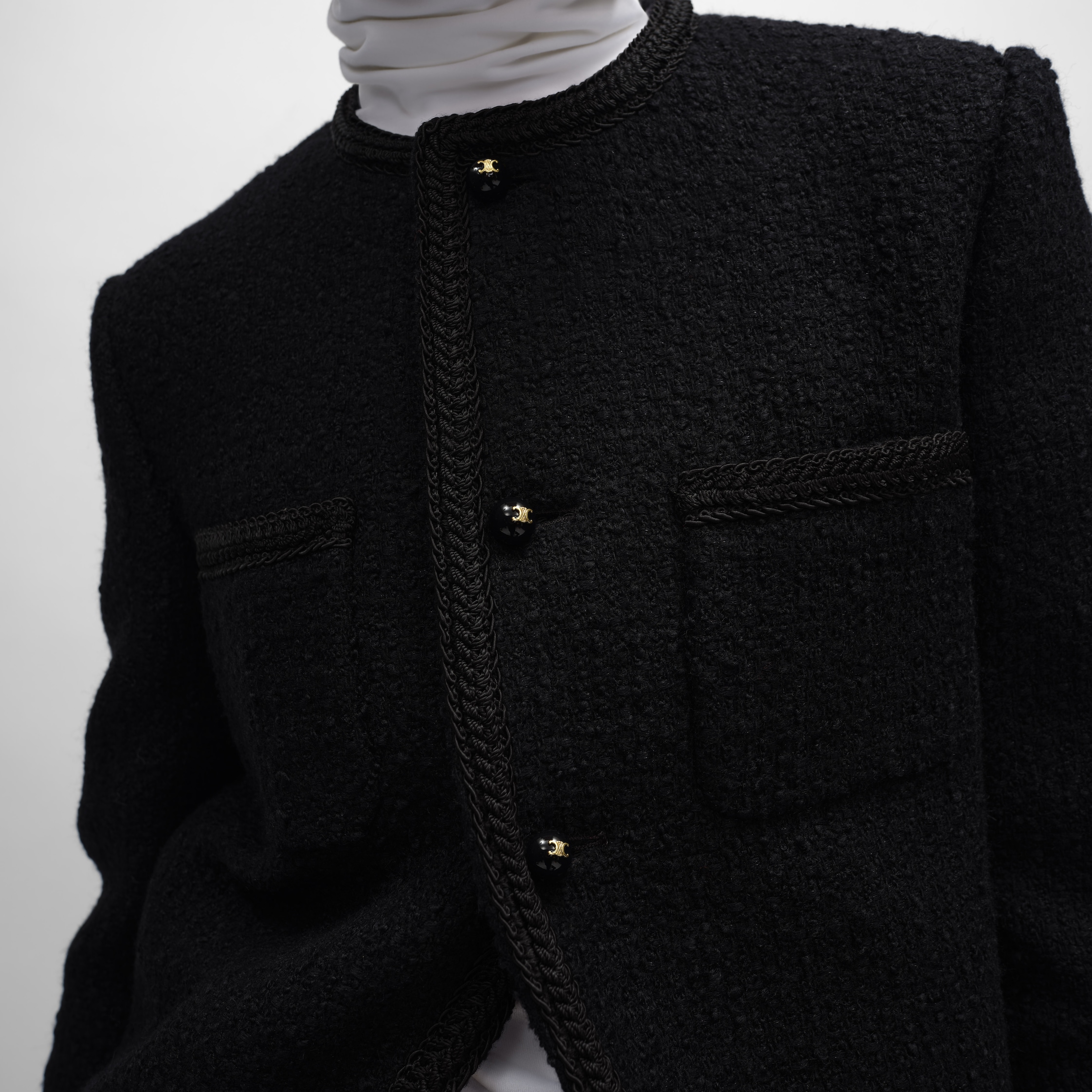 chasseur jacket IN wool natté - BLACK | CELINE