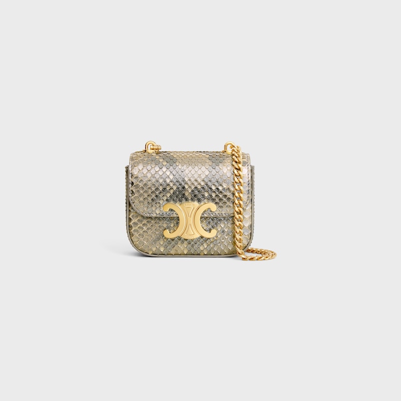 MINI CHAIN CLAUDE IN PEARLY PYTHON - NATURAL - MORE LINES - 1 | CELINE