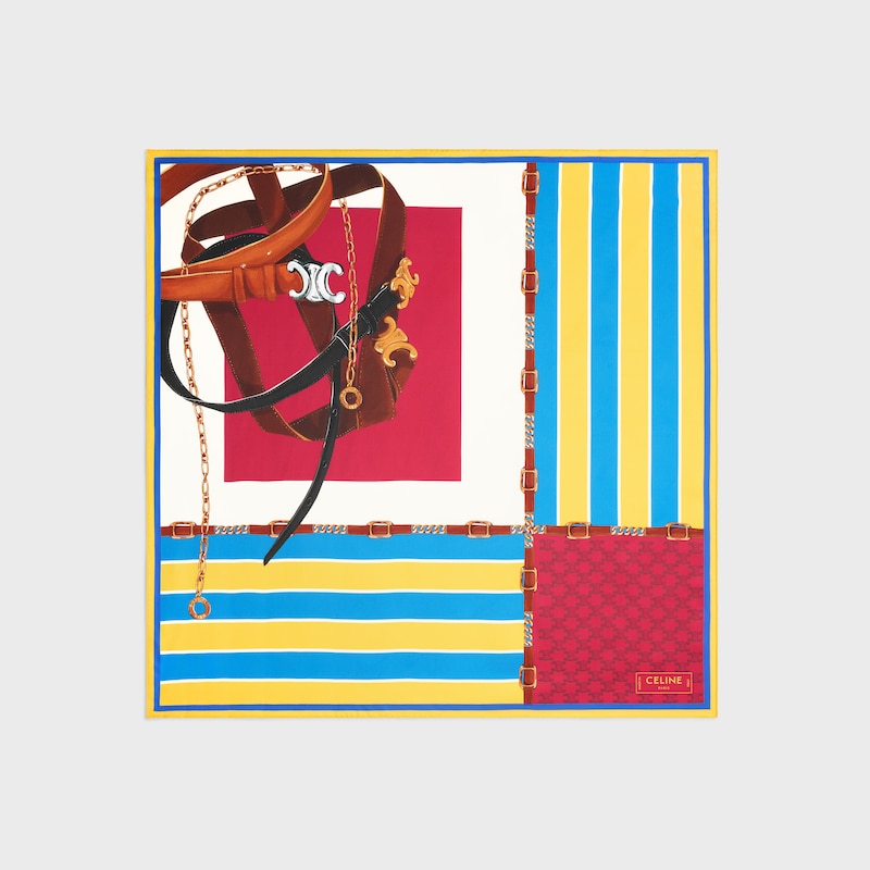 square IN silk twill - BLUE/YELLOW/RED -  - 1 | CELINE
