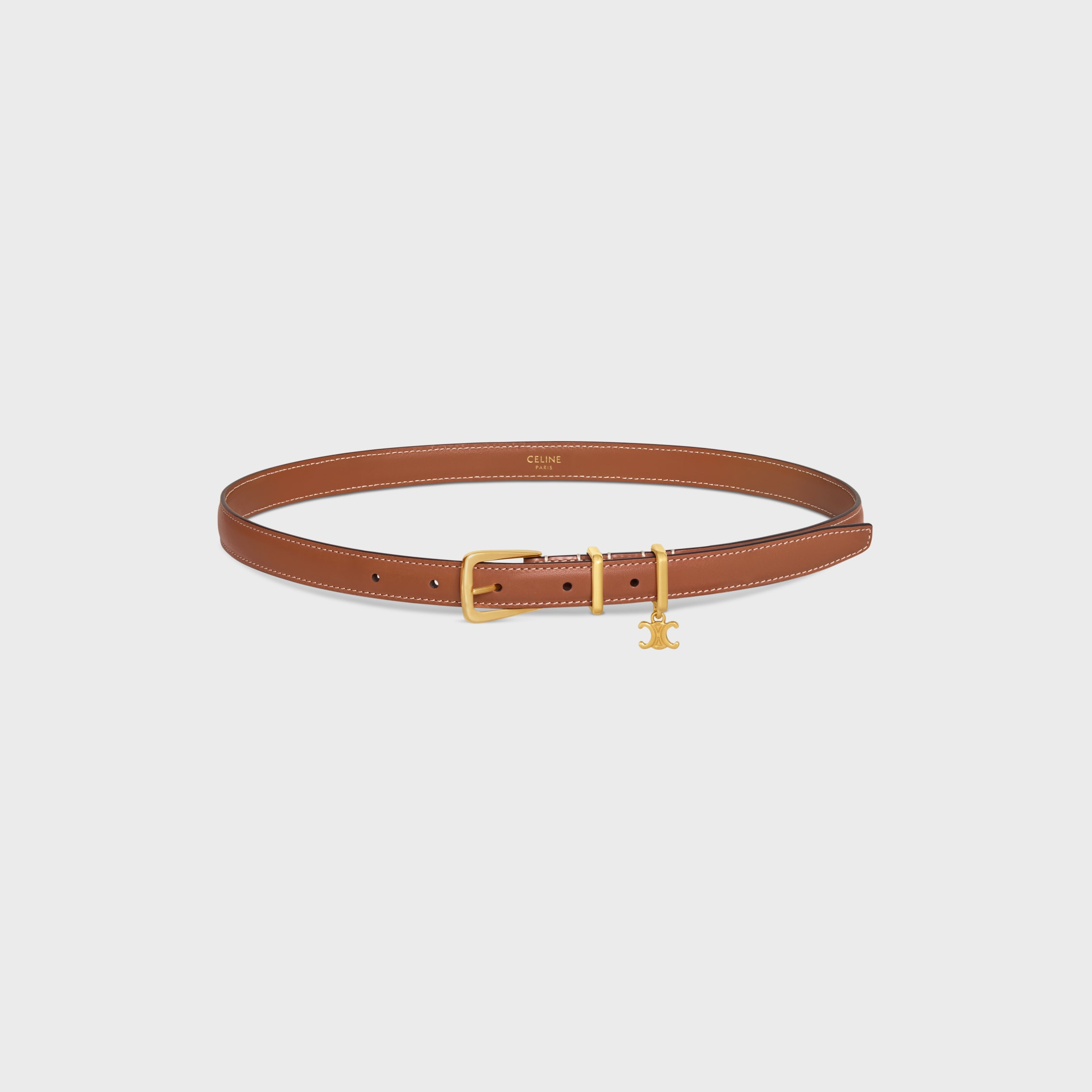 ELEGANT CHARM BELT 18MM in Natural Calfskin - TAN | CELINE
