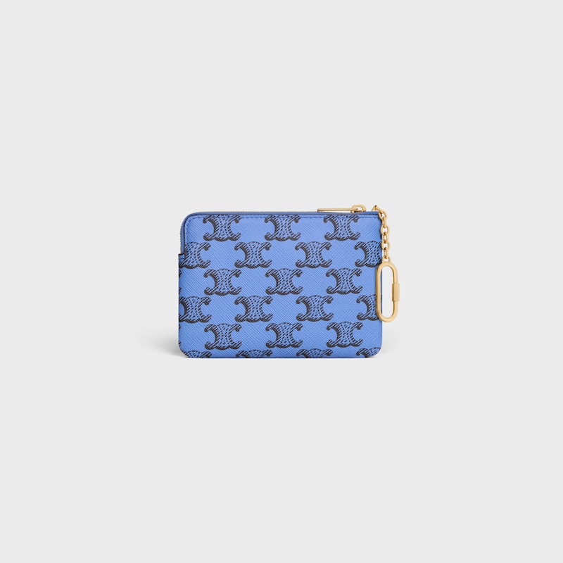 Coin Purse  IN TRIOMPHE CANVAS - BLUE / BLACK - COIN AND CARD HOLDERS - 1 | CELINE