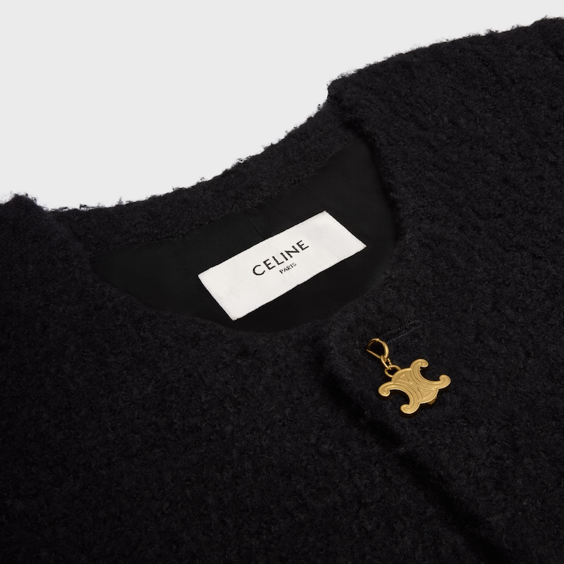 manteau maggie natté cachemire laine - Noir -  - 1 | CELINE