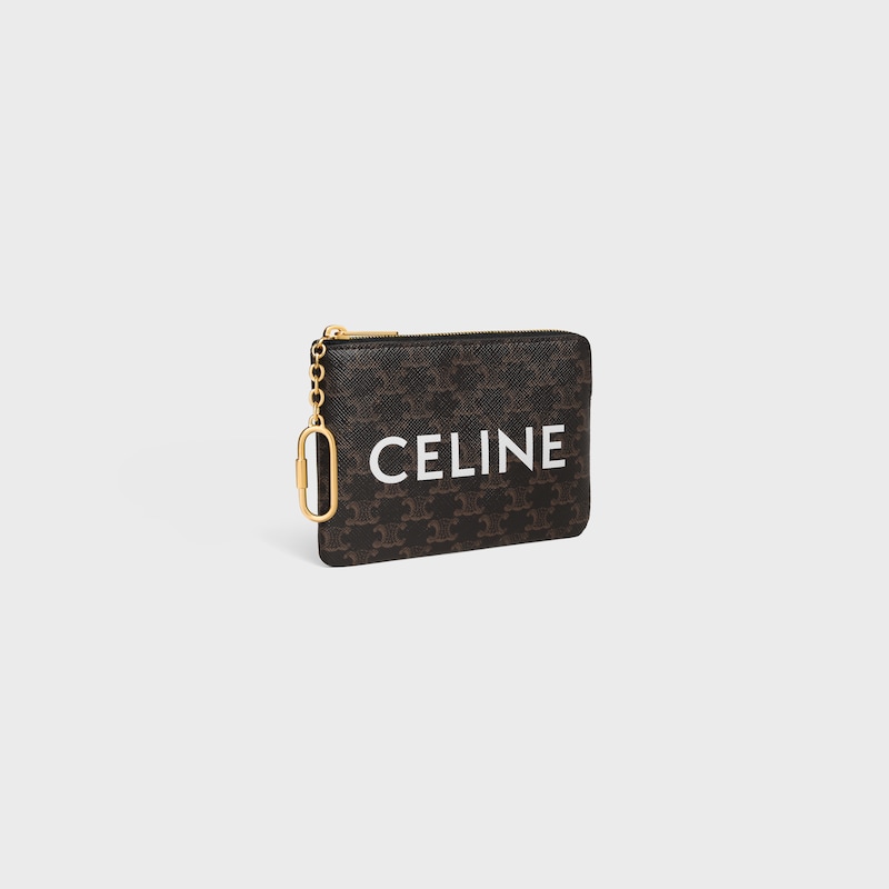 Portamonete in tela Triomphe con stampa Celine - Schwarz - TRIOMPHE CANVAS COLLECTION - 1 | CELINE