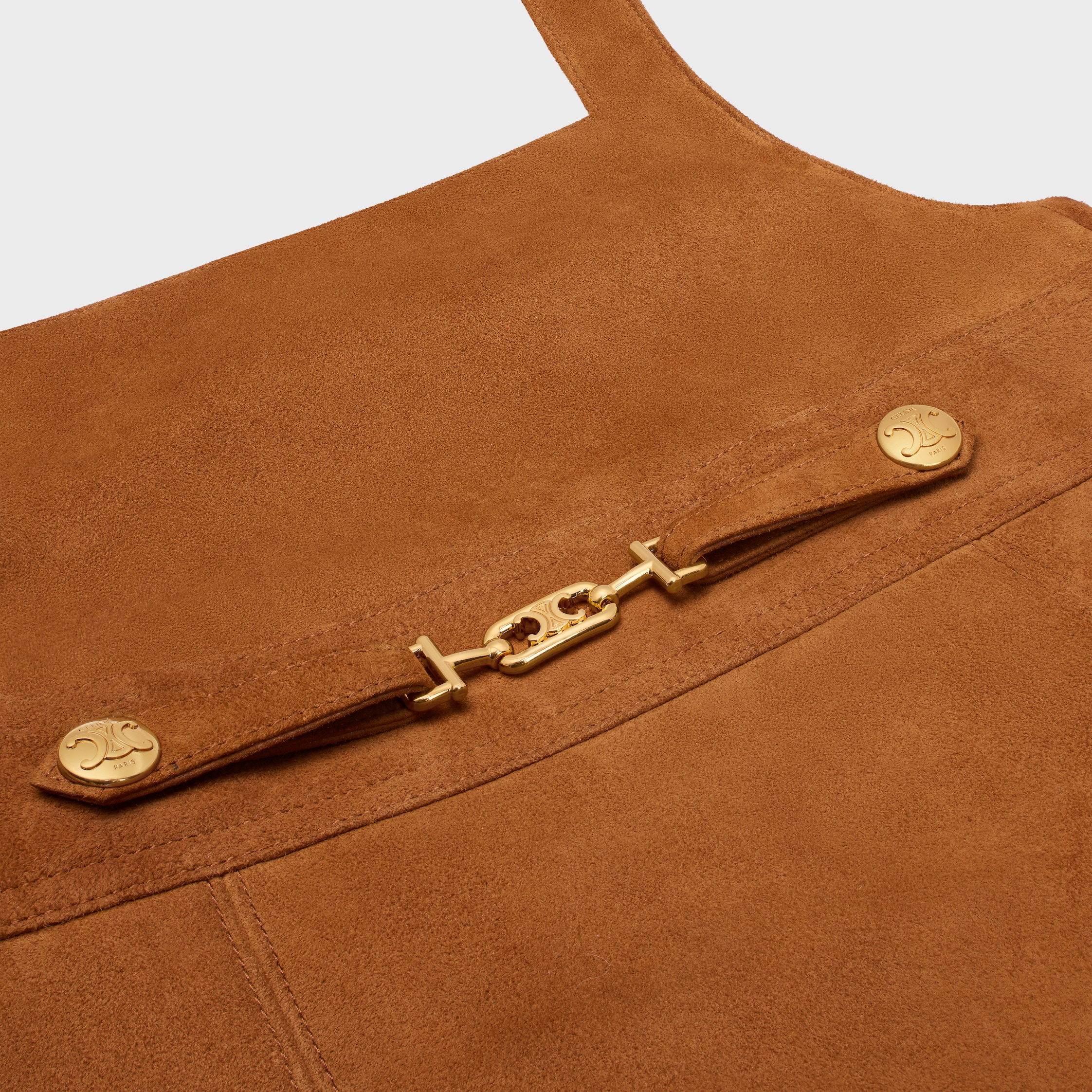 関税込 CELINE mini dress with signature IN suede mini dress with signature IN suede - ALEZAN | CELINE