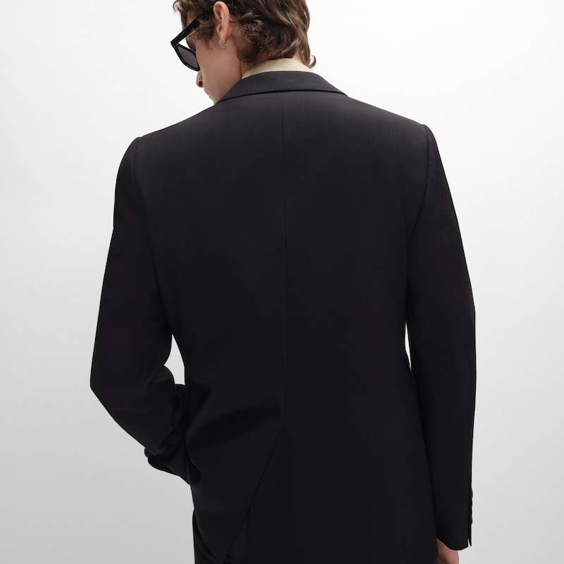 classic jacket IN wool gabardine - BLACK -  - 1 | CELINE
