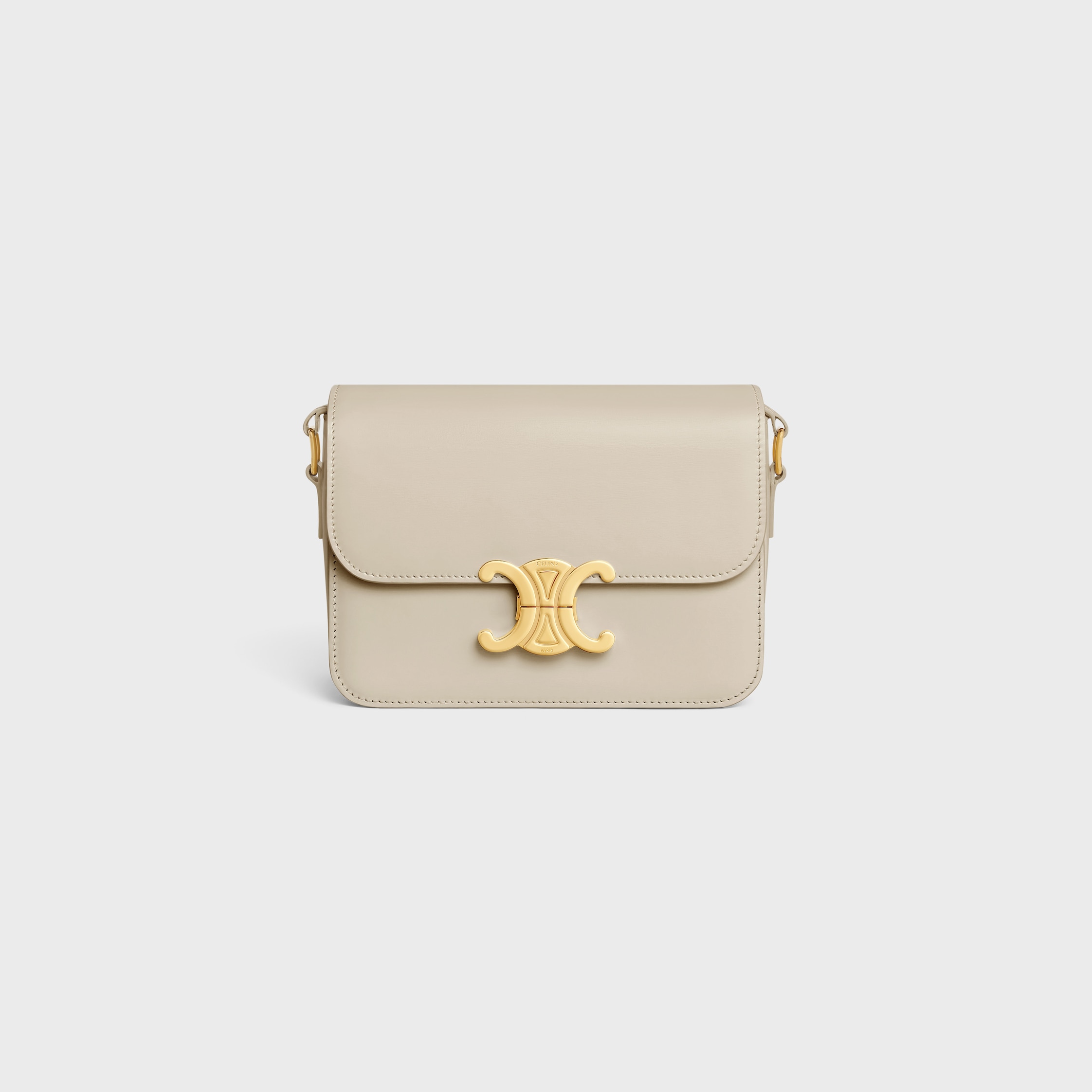 CELINE｜CROSSBAGS (188423BF4 01SL) TEEN TRIOMPHE BAG IN shiny calfskin - Light Acqua | CELINE