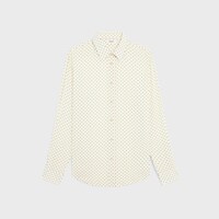 印花黏膠纖維寬鬆襯衫 - VANILLE/NAVY -  - 1 | CELINE