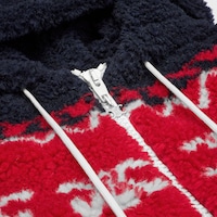 CHAQUETA CON CAPUCHA DE FELPA FAIR ISLE TRIOMPHE - AZUL MARINO/ROJO/CRUDO -  - 2 | CELINE