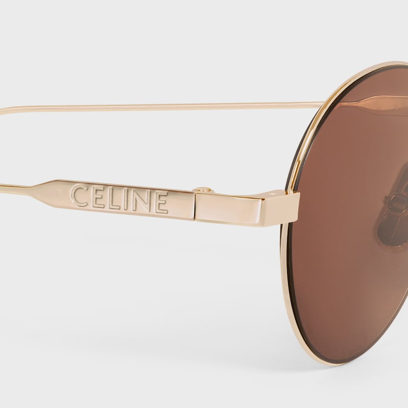 Lunettes de soleil Metal Frame 28 en Métal - Light Gold / Brown -  - 1 | CELINE